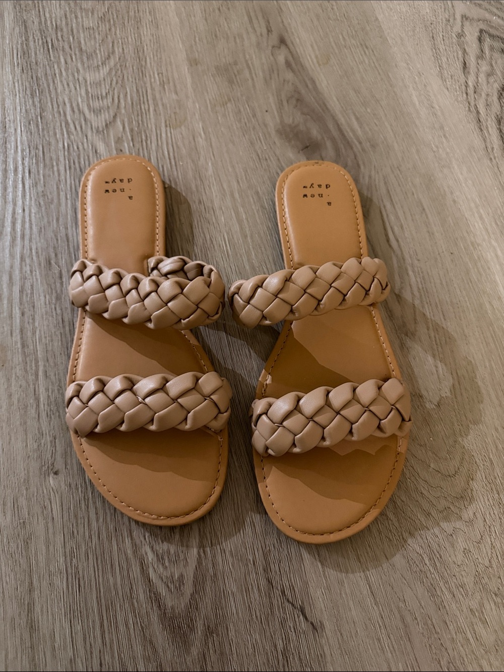 a new day Braided Double-Strap Slide Sandals - Tan
